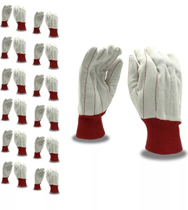 ถุงมือหนังแท้แบบเต็มนิ้วสำหรับงานหนัก บริการ OEM ถุงมือผ้าฝ้ายหนังแท้ ระบายอากาศได้ดี - Product Image 6