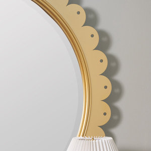 Modern <b>Vintage</b> Home Interior Decor <b>Gold</b> Plated Metal Wall <b>Mirror</b> Newly Designed Best Farmhouse Decor - Product Image 3