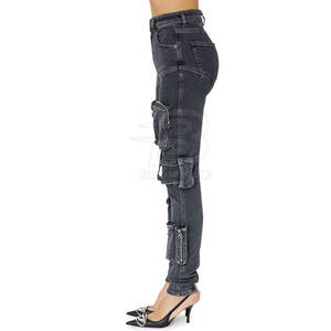 Meilleur prix Nouvelle arrivée Pantalon en jean droit décontracté Vêtements d'entraînement respirant avec logo personnalisé en vente en ligne - Product Image 3