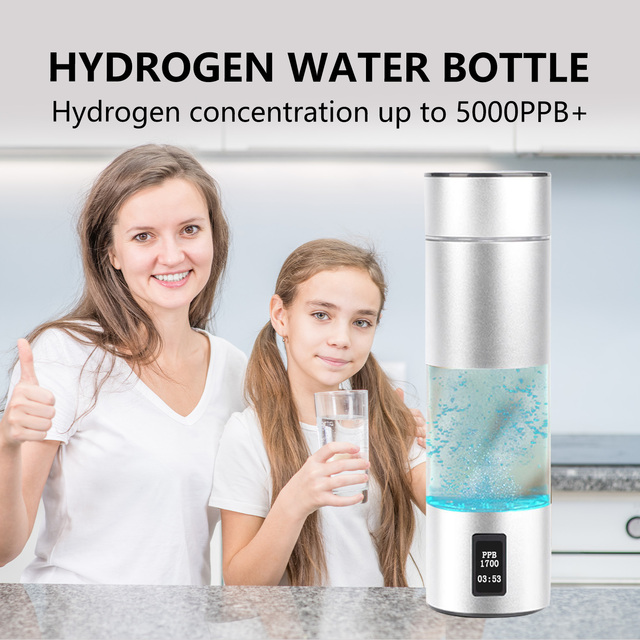 Portable USB Powered Rechargeable 5001-10000ppb SPE/PEM Hydrogen Water Bottle for Outdoor Car RV Use