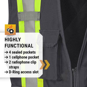 Wholesale Plus Size <b>Safety</b> Vest <b>Outdoor</b> Use <b>Safety</b> Vest New Design Solid Color <b>Safety</b> Vest - Product Image 5