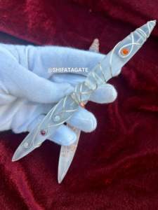 Gran oferta, varita de selenita pulida, varita de cristal curativo espiritual, meditación Reiki, envoltura de alambre de cobre plateado, Pilar mágico Feng Shui - Product Image 5