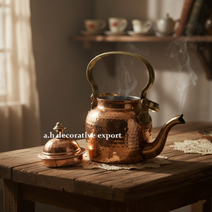 Modern Hand-Hammered Copper <b>Kettle</b> 1000ml Eco-Friendly with Lid Solid Brass Spout Handle Luxury Coffee/Tea Pot Pitcher Sale - Product Image 6