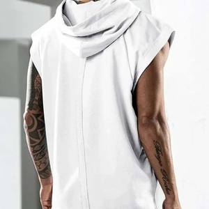 Chaleco Deportivo Informal con Capucha para Hombre, Camiseta sin Mangas para Gimnasio, Transpirable, de Punto, Talla Grande, Color Sólido, Estilo Urbano - Product Image 4