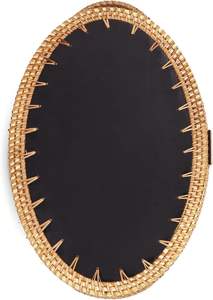 Bandeja de almacenamiento de pan de fruta ovalada hecha a mano, cesta de mimbre tejida para servir incrustaciones, bandeja de ratán madre perla de nácar por HF CRAFTS - Product Image 3