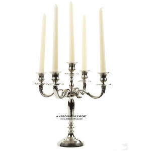 Candélabres en métal nickelé de haute qualité de vente chaude pour la décoration de fête de mariage Candélabres faits à la main de restaurant - Product Image 2