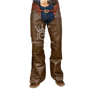 Chaps en cuir de vachette personnalisés de la meilleure qualité à vendre chaps en cuir de couleur unie à prix raisonnables - Product Image 1