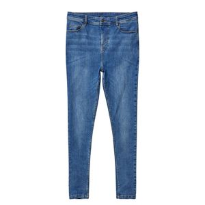 Jean slim vieilli pour homme bleu moyen en denim robuste, streetwear, coupe ajustée, aspect déchiré, confortable, jean de tous les jours - Product Image 5