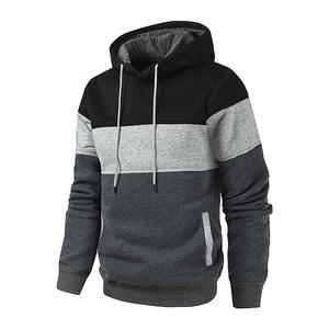 เสื้อฮู้ดดี้และเสื้อสเวตเชิ้ตผู้ชายสำหรับฤดูหนาว ผ้าถักเนื้อแน่น บริการ OEM คอเสื้อแบบมีฮู้ดพร้อมโลโก้ด้านหน้า เสื้อฮู้ดดี้และเสื้อสเวตเชิ้ตผู้ชาย - Product Image 3