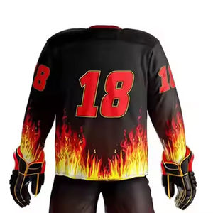 Cómodo uniforme de hockey sobre hielo de tamaño personalizado en stock 100% poliéster hecho uniforme de hockey sobre hielo - Product Image 5