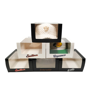 Pronto per la spedizione cappellino da Baseball scatola regalo scatola nera Sport di lusso con Logo cappello pacchetto con finestra - Product Image 2