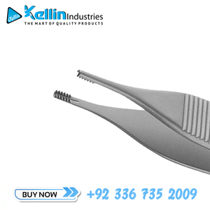 Pinces à tissus Adson-Brown droites 7x7 dents, instruments chirurgicaux généraux manuels, 12 cm, acier inoxydable, réutilisables, Sialkot, Pakistan - Product Image 2