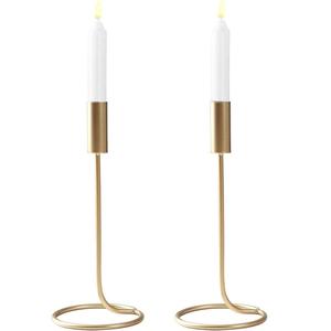 Bougeoir à cadre métallique de conception exquise bougeoir en verre doré brillant à 5 têtes pour décoration d'éclairage de table tendance - Product Image 5