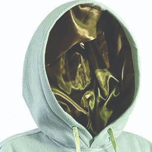 Sudadera con capucha forrada de satén de algodón Sudadera con capucha con estampado de hojaldre Personalizable Heavyweight Silk Satin Line Hoodie - Product Image 5