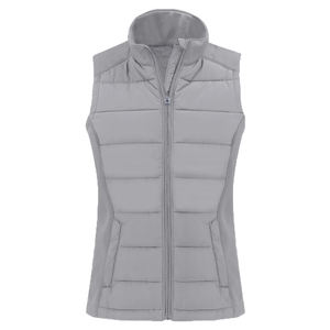 Gilet matelassé personnalisé pour femmes, sans manches, vêtements d'extérieur d'hiver avec panneau softshell, tenues d'automne matelassées, veste de mode printemps, OEM - Product Image 5
