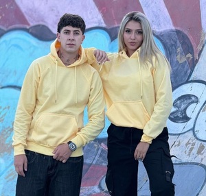Básico, algodón mezclado Mujeres Otoño Invierno Moda Manga larga Cordón Deportes Casual Sudaderas con capucha Alta calidad hoodi para hombre - Product Image 4