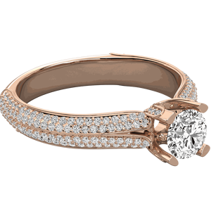 Anillo de Boda con Diamantes Redondos en Forma de U - Product Image 5