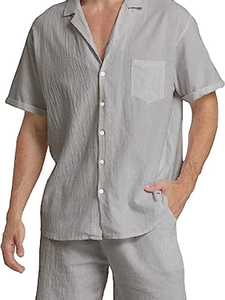 2026 OEM Casual hombres verano Terry camisa de secado rápido y corto conjunto de 2 piezas - Product Image 3