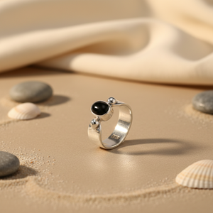 "Natural Stone Rhodium-Plated 925 Silver <b>Dainty</b> Cut Gemstone Promise <b>Ring</b> for Women" - Product Image 3