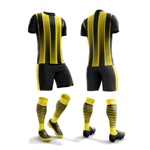 Kit de uniforme de fútbol de alta calidad con diseño personalizado para adultos, pantalones cortos de Jersey cómodos y sostenibles con logotipo de estilo superior - Product Image 5