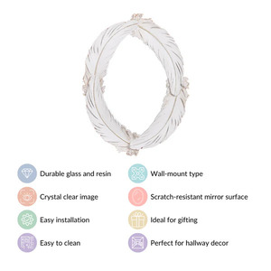 Feather fusion Oval Shape <b>Frame</b> Latest Wall <b>Mirror</b> for Home Decoration New Metal Wall <b>Mirror</b> in Wholesale Price - Product Image 6