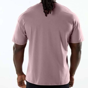 T-shirt de sport athlétique de style européen, grande taille, 100 % polyester, manches courtes, uni, anti-boulochage, imprimé, pour le sport et le quotidien - Product Image 4