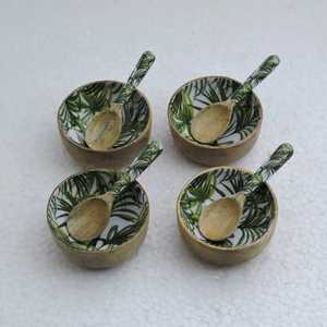 Cuenco de Madera Rústico con Diseño Tribal Pintado a Mano, Plato Redondo con Patrón Étnico de Madera de Mango para Servir, Adorno Bohemio para el Hogar - Product Image 5