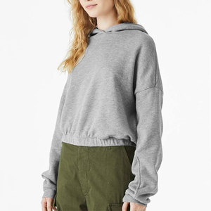 Bella Canvas Sweat à capuche court en molleton Gris - Product Image 1