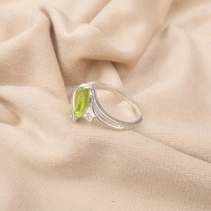 Anillo de Plata de Ley 925 con Piedra Preciosa de Peridoto, Anillo Hecho a Mano para Mujer, Piedra de Nacimiento de Agosto, Regalo de Compromiso para Dama de Honor - Product Image 6