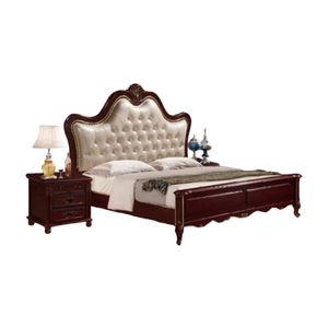 Ensembles de chambre à coucher de luxe européen Lits en bois sculptés par la famille royale Meubles en bois massif à l'usine directe - Product Image 1