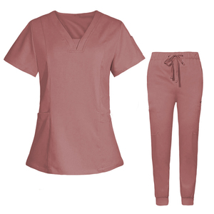 Conjuntos de Uniformes Médicos Unisex, Camiseta de Manga Corta con Cuello en V y Bolsillos, Uniforme Médico Personalizable de Alta Calidad - Product Image 6