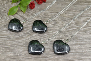 2025 colgante de piedras preciosas de hematita de 10mm con forma de corazón de moda con cadena hecho a mano 925 conjunto de bisel de plata esterlina joyería para su colgante - Product Image 6