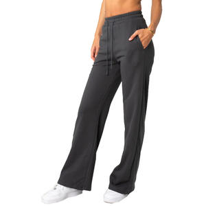 Pantalones de chándal acampanados de carbón informal para mujer más cómodos con cintura media elástica para hombres - Product Image 1
