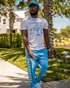 Ensemble 2 pièces T-shirt et Jogger Grande Taille en Tissu Sergé Vente en Gros Printemps Sportswear Ensemble Jumeau Homme Logo Personnalisé Imprimé Brodé Vintage - Product Image 6