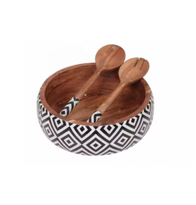 Cuencos de madera para servir de diseño moderno hechos a mano de calidad superior Exquisitos regalos de negocios ecológicos Acabado de esmalte de alta demanda - Product Image 6