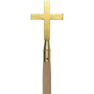 Adorno de Asta de Bandera de Latón Dorado con Cruz de Iglesia, de Nailon Satinado, para Interiores o para Desfiles, para Astas de Bandera de 1 Pulgada de Diámetro - Product Image 3