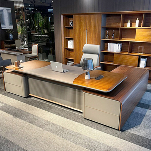 Modern L Shaped Wooden Executive <b>Desk</b> Luxury Commercial Office Boss Table <b>Corner</b> Computer Workstation Modular CEO Management Des - Product Image 4