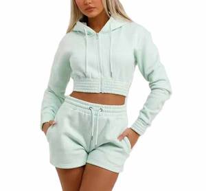 New Women's Outfits Crop Top Hoodie Shorts 2 Piece Short <b>Set</b> <b>Matching</b> <b>Sets</b> Women <b>Jogger</b> <b>Set</b> Women Two Piece Pants - Product Image 2