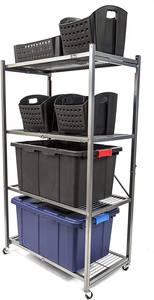 Étagères de rangement sur roues, étagères en acier, rangement et Organization de Garage robustes, organisateur de placard, utilitaire - Product Image 6