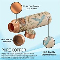 Bouteille d'eau en cuivre écologique de haute qualité, résistante à l'eau bouillante, style unisexe de luxe, emballage premium, fabriquée en Inde