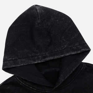 Sudadera con capucha negra de gran tamaño con grafiti urbano de lavado ácido para hombre personalizada para hombre 2025 con jersey de estilo de pintura en aerosol gráfico - Product Image 5