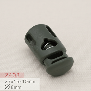 Venta al por mayor de fábrica: Cierres de cordón de plástico ABS sin níquel, de un solo orificio o doble orificio, con resorte, para cordones de ropa y bolsos. - Product Image 3