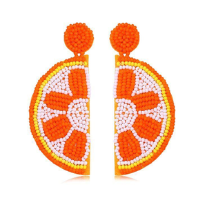 Cuentas de semillas de moda de lujo bordado a mano pendientes de cuentas de semillas de limón súper divertidos y lindos cuentas de semillas de limón por glowin fashion - Product Image 2