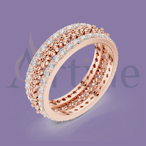14K Rose Gold <b>Adjustable</b> <b>Ring</b> with Pearl - Product Image 1