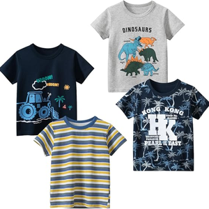 Enfant en bas âge garçon tricoté coton t-shirt personnalisé Applique Boutique vêtements été enfants garçon vêtements chemises fabriquées au Bangladesh - Product Image 1