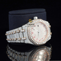 Reloj de Hombre de Acero Inoxidable con Moissanita, Esfera de Cristal Analógica, Movimiento Mecánico ETA, Claridad VVS, Diamantes Tallados, Estilo Lujoso y Elegante
