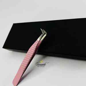 Pince à cils professionnelle à volume de botte mince à 90 degrés Logo personnalisé pince à épiler d'extension en acier inoxydable durable pointe pointue - Product Image 5