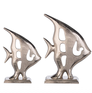 Décoration artistique en métal, décoration intérieure de style campagnard, base en fer, sculpture polie or et argent, objets décoratifs de table - Product Image 6