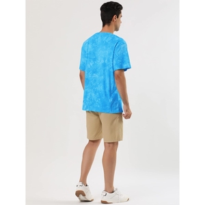 เสื้อยืดมัดย้อมแฟชั่นผู้ชายลายทึบพิมพ์โลโก้แบบกำหนดเองวัสดุโพลีเอสเตอร์/ ผ้าฝ้ายถักขายส่ง - Product Image 3