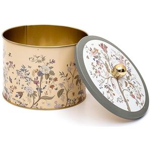 Pastel Yellow Floral Design Metal round Canister Knob Handle Ø175x130mm for Food Storage & Container - Product Image 1